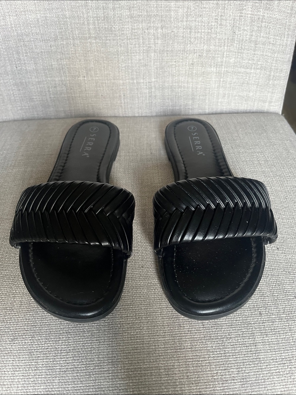 Serra Black Braided Slide Sandals minimalist classic timeless